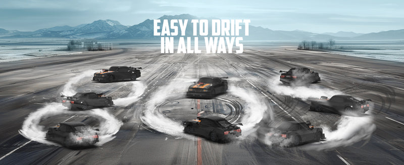 Auto da drift RC RACENT in scala 1:16, auto telecomandata 2.4Ghz 4WD 18KM/H con nebbia spray, 2 batterie