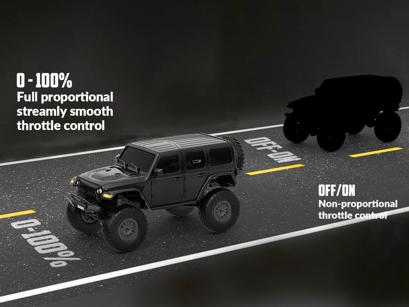 RACENT 1/24 Crawler RC Monster Truck Rock Climbing con luz LED (787-1 Black)