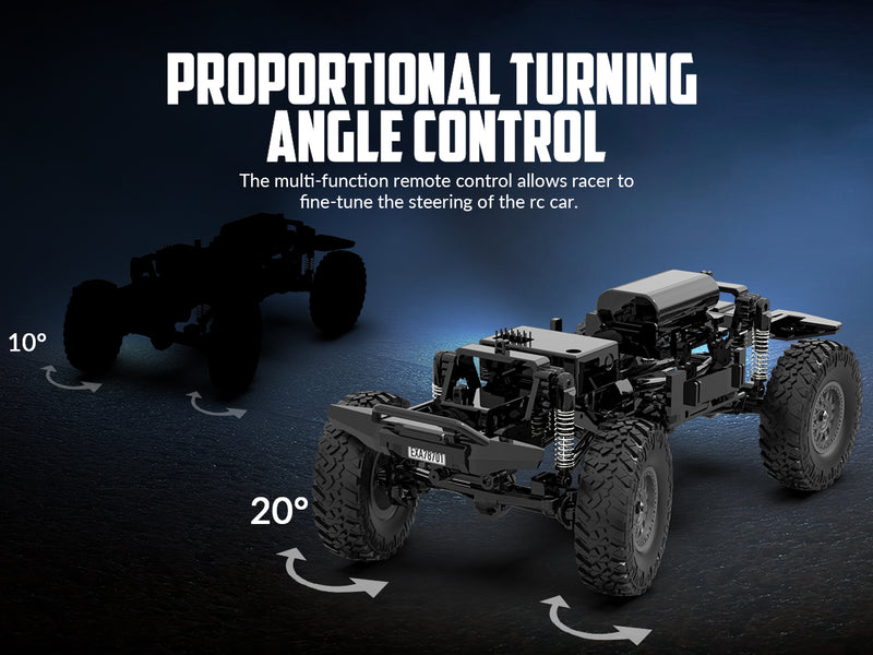 RACENT 1/24 Crawler RC Monster Truck Rock Climbing con luz LED (787-1 Black)
