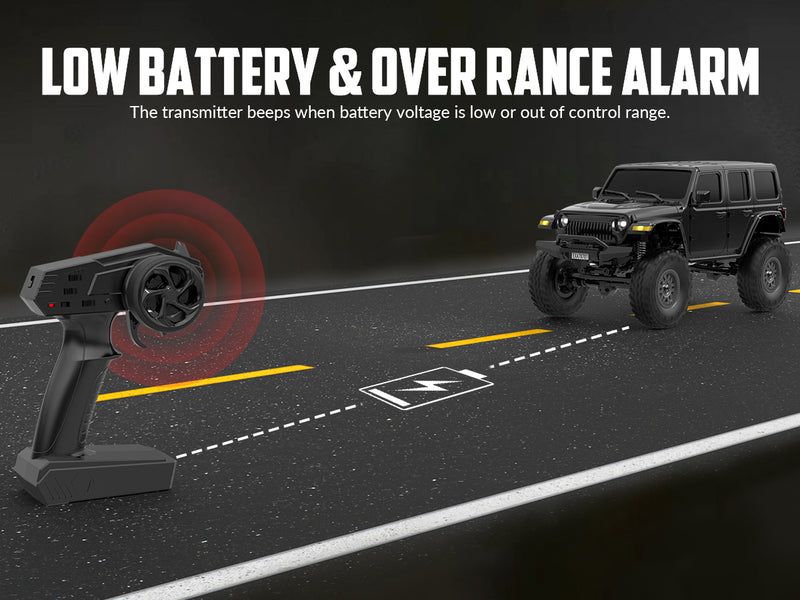 RACENT 1/24 Crawler RC Monster Truck Rock Climbing con luz LED (787-1 Black)