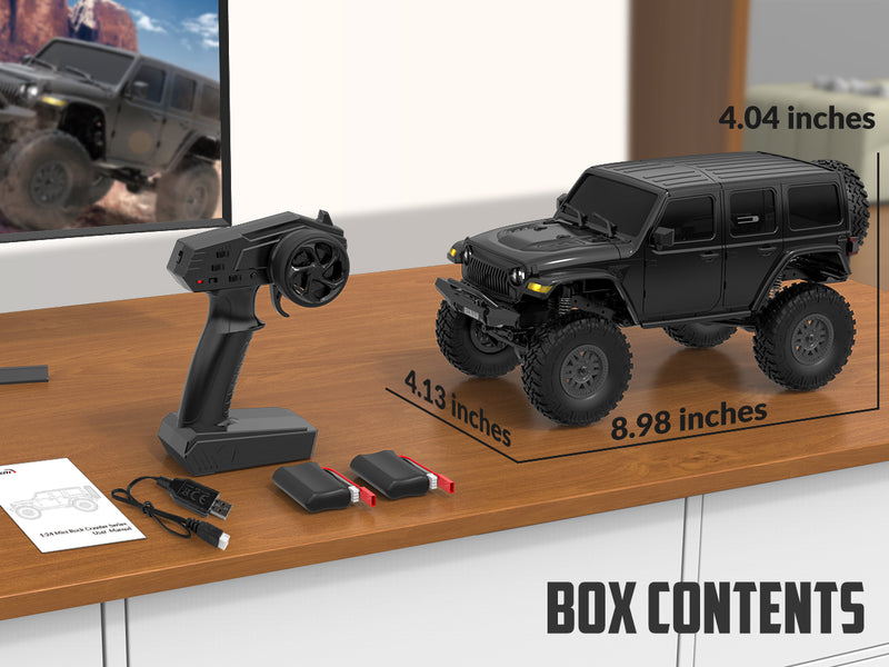 RACENT 1/24 Crawler RC Monster Truck Rock Climbing con luz LED (787-1 Black)