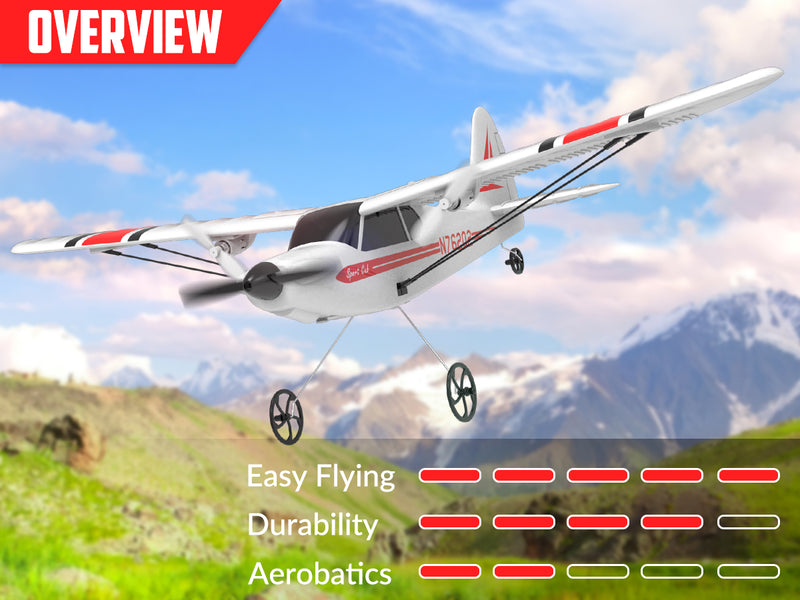 VOLANTEXRC Sport Cub (RTF) 2 canales 400 mm para principiantes Gyro (15,7'') 76202