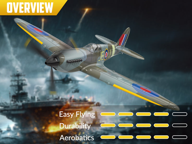 VOLANTEXRC SPITFIRE (RTF) 4CH 400mm com giroscópio (15,7 '') 76112