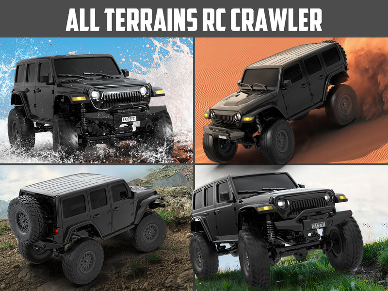 RACENT 1/24 Crawler RC Monster Truck Rock Climbing con luz LED (787-1 Black)