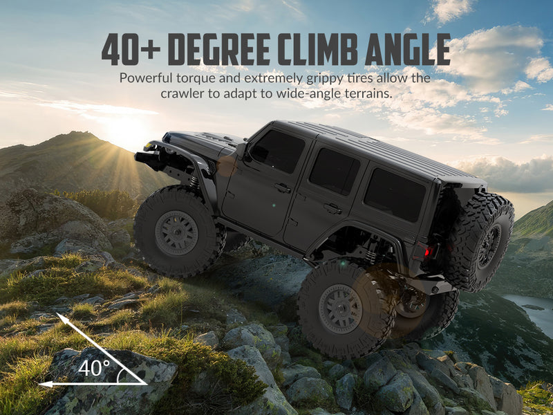 RACENT 1/24 Crawler RC Monster Truck Rock Climbing con luz LED (787-1 Black)