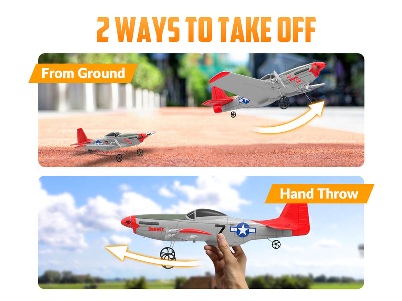 VOLANTEXRC MUSTANG P51D 2CH 400mm para crianças iniciantes (15,7 '') 76203