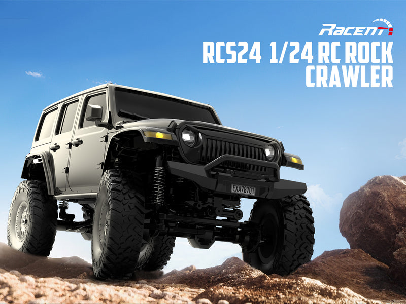 RACENT 1/24 Crawler RC Monster Truck Rock Climbing con luz LED (787-1 Black)