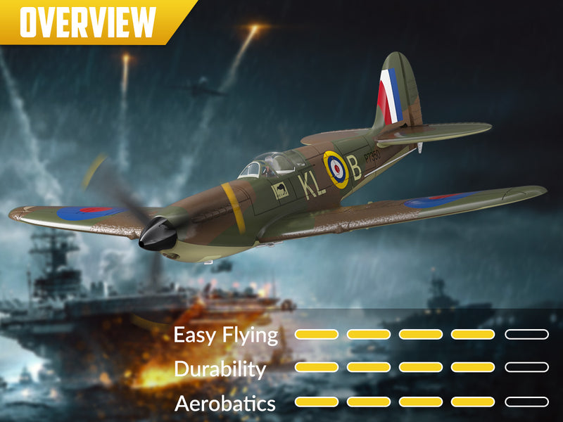 VOLANTEXRC Spitfire (RTF) 4CH 400mm per principianti (15.7'') 76112