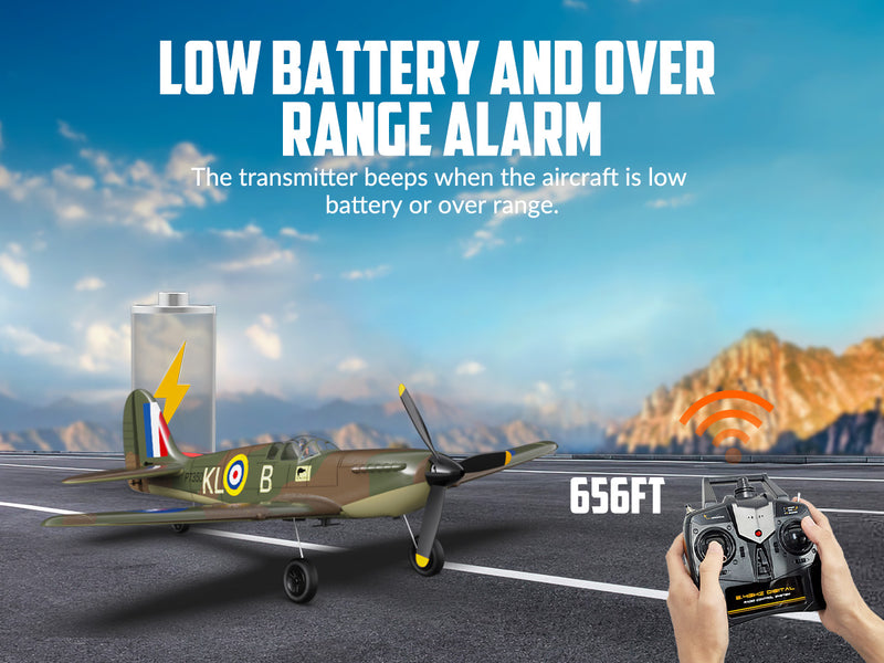 VOLANTEXRC Spitfire (RTF) 4CH 400mm per principianti (15.7'') 76112