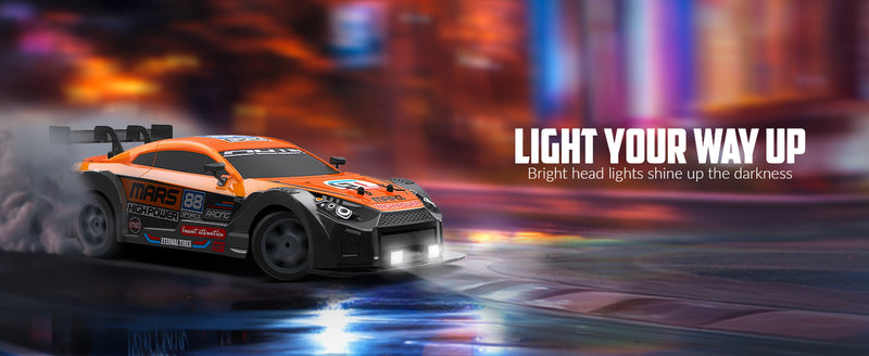 RACENT 1:16 RC Drift Car 4WD 18KM/H, 2 batterie, modello sportivo veicolo giocattolo per bambini, ragazzi, adulti
