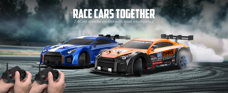 RACENT 1:16 RC Drift Car 4WD 18KM/H, 2 batterie, modello sportivo veicolo giocattolo per bambini, ragazzi, adulti