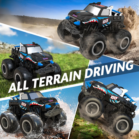 STEMTRON Amphibious Remote Control Car 1:20 All Terrain Off-Road Waterproof RC Monster Truck(Blue)-EXHOBBY LIMITED.