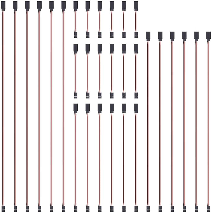 30-Piece Male to Female Servo Extension Cable Set 5 Sizes-EXHOBBY LIMITED.