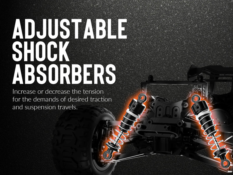 Racent Crossy Remote Control 4x4 RC Truck 1/16 Scale 30mph Fast High Speed 4WD Off Road (With Red Car Shell)
