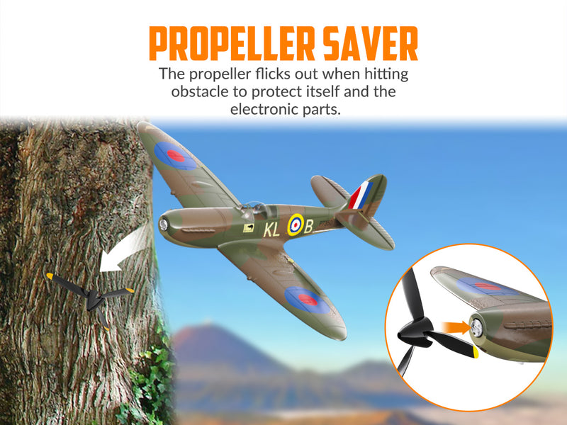 VOLANTEXRC Spitfire (RTF) 4CH 400mm per principianti (15.7'') 76112