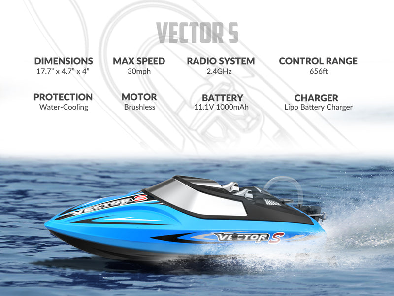 Vetores volantexrc sem escova de alta velocidade RC Boat Auto -Righting para o lago 79704 azul