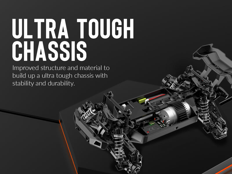 Racent Crossy Remote Control 4x4 RC Truck 1/16 Scale 30mph Fast High Speed 4WD Off Road (With Red Car Shell)