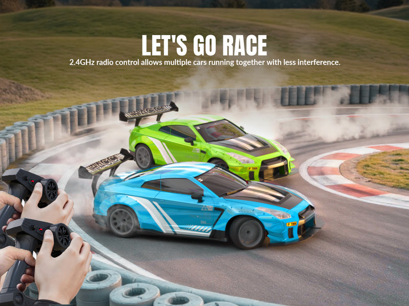 Racente 1:20 RC Drift Car 4WD, LED LEGGE, 2 batterie blu