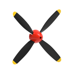 2 conjuntos de hélice completo para P51 Mustang v2 (vermelho)
