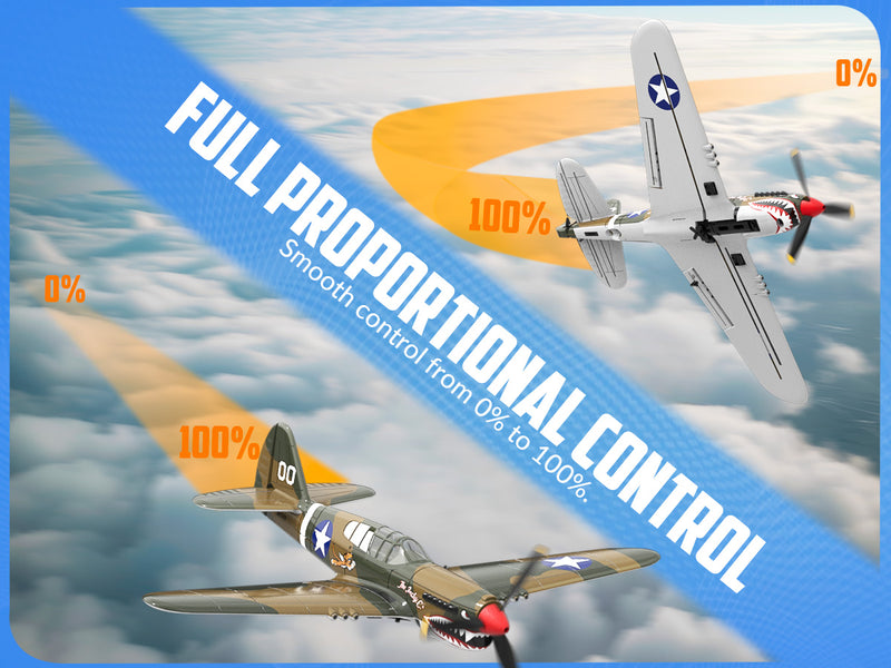 VOLANTEXRC Warhawk P40 (RTF) 4CH 400mm para iniciantes (15,7 '') 76113