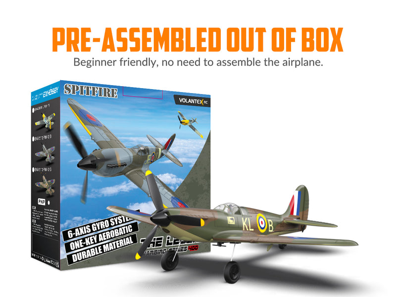 VOLANTEXRC Spitfire (RTF) 4CH 400mm per principianti (15.7'') 76112
