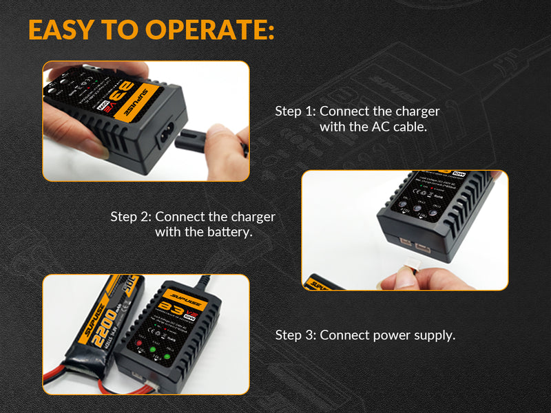 SUPULSE 7.4-11.1V 2S-3S 10W LIPO Bateria AC Pro Compact RC Balanço Carregador de Best Seller Charger