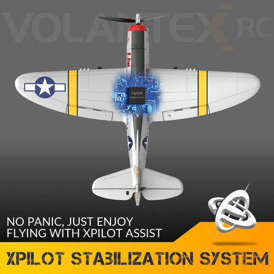 VOLANTEXRC P47 Thunderbolt 4ch Remote Control Airplane for Beginners Xpilot Gyro Stabilizer-EXHOBBY LIMITED.