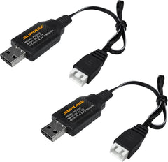 SUPULSE 2pcs Câble de Chargeur USB 2A pour Batterie LiPo 2S 7.4V avec Prise XH-3Pin pour RC Quadcopter FPV Drone RC Bateau RC Camion RC Avion