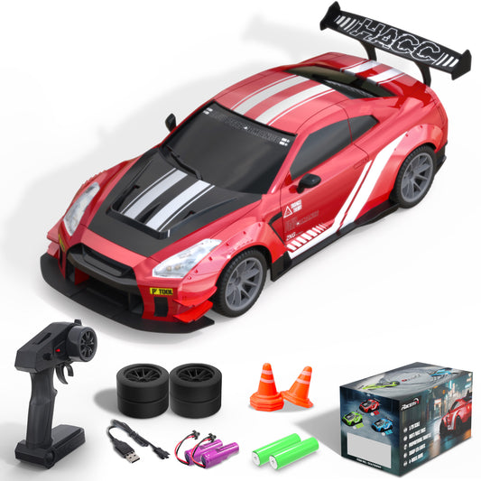 Racent 1:20 RC Drift Car 4WD, 2 Batterien, Doppelmotorrot