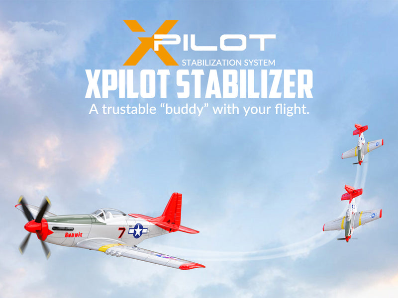 VOLANTEXRC Mustang P51 Rojo (RTF) 4CH 400 mm para principiantes (15,7 '') 76105