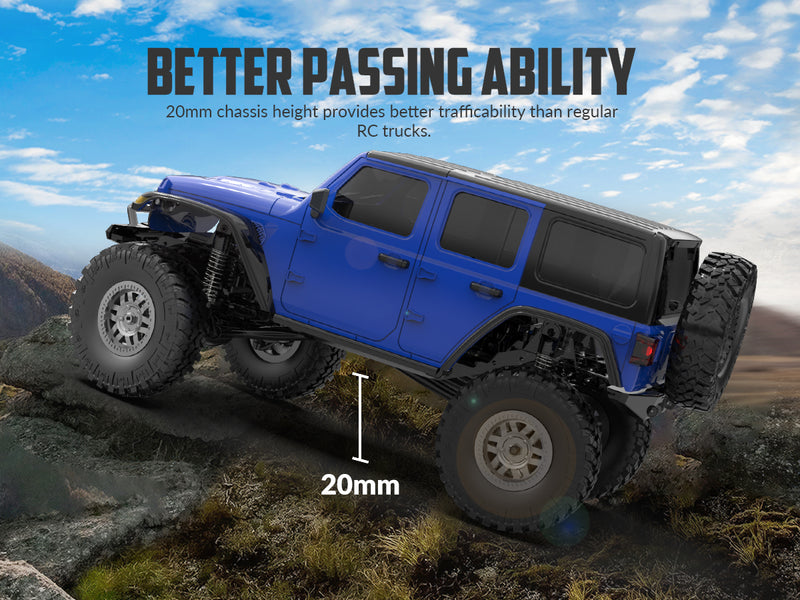 RACENT 1/24 Crawler RC Monster Truck Rock Climbing con luz LED (787-1 White)