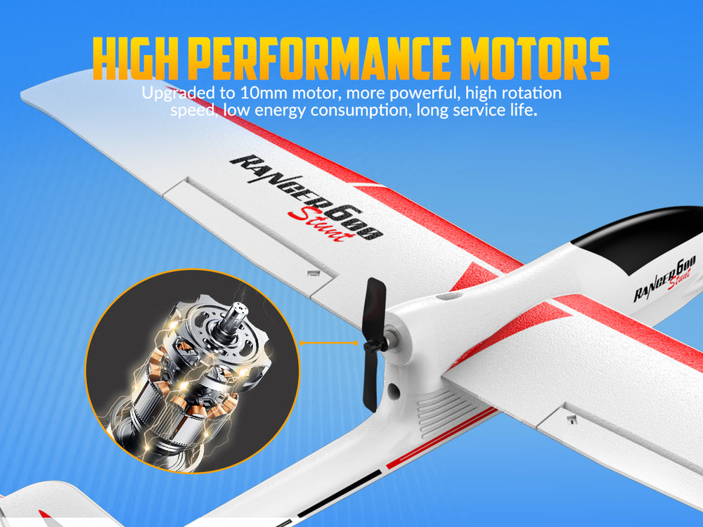VolantexRC Ranger 600S Débutant RC Glider RTF - Avion cascadeur 4CH avec stabilisation XPilot