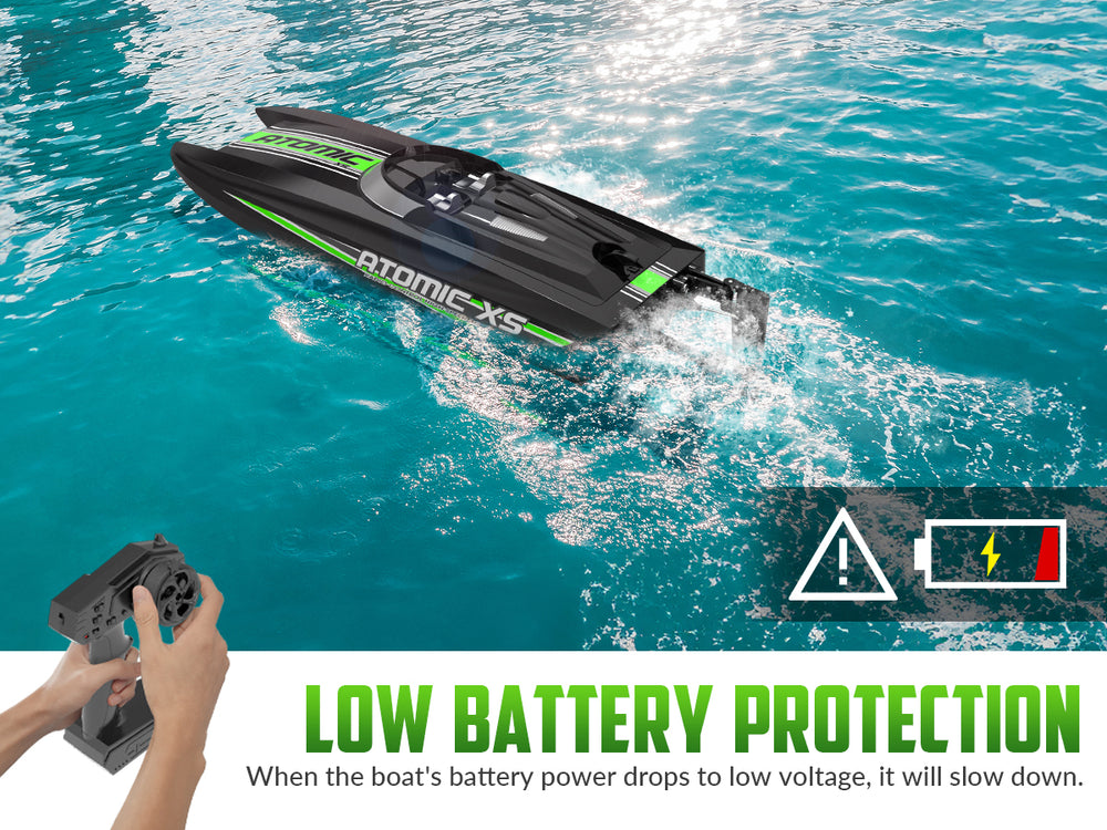 VOLANTEXRC Atomic XS Bateau télécommandé avec 2 piles et fonction marche arrière (795-5 Noir)
