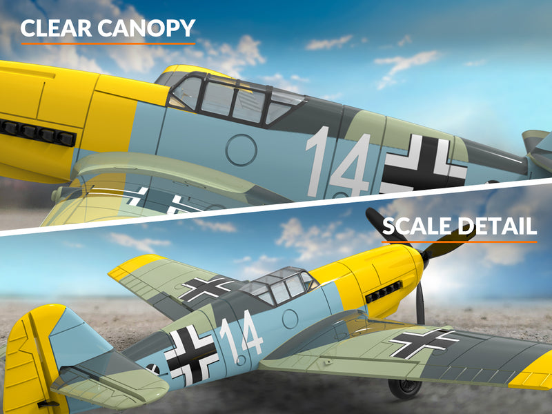 VOLANTEXRC BF109 Warbird 4 csatornás RTF távirányítós repülőgép kezdőknek Xpilot stabilizáló Easy Fly