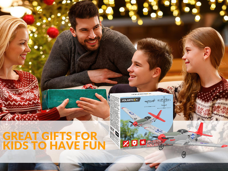 VOLANTEXRC MUSTANG P51D 2CH 400mm para crianças iniciantes (15,7 '') 76203