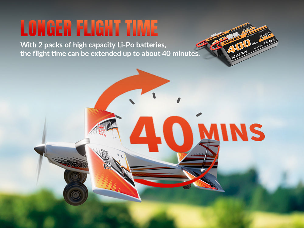 VOLANTEXRC 500MM TrainStar STUNT avion RC sans balais RTF pour débutants