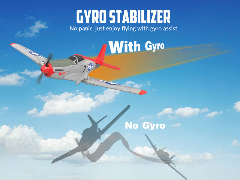 VOLANTEXRC MUSTANG P51D 2CH 400mm para crianças iniciantes (15,7 '') 76203