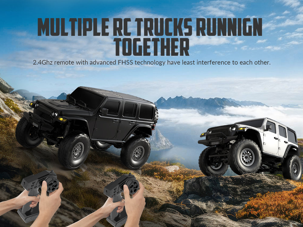 RACENT 1/24 Crawler RC Monster Truck Escalade avec lumière LED (787-1 Noir)