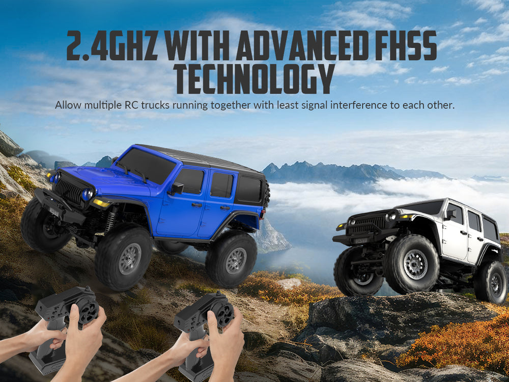 RACENT 1/24 Crawler RC Monster Truck Escalade avec lumière LED (787-1 Blanc)