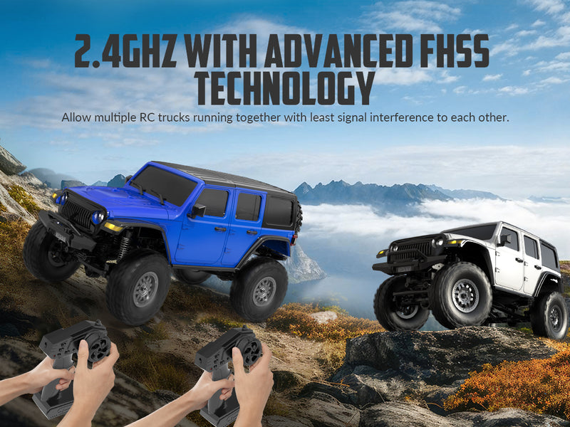 RACENT 1/24 Crawler RC Monster Truck Rock Climbing con luz LED (787-1 White)