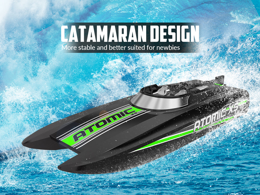 VOLANTEXRC Atomic XS Bateau télécommandé avec 2 piles et fonction marche arrière (795-5 Noir)