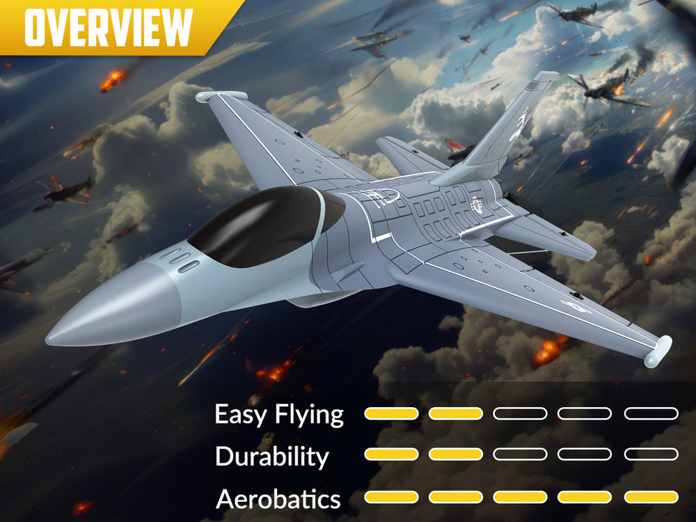 VOLANTEXRC F16 Fighting Falcon 4CH RTF RC Jet com Xpilot (76110)