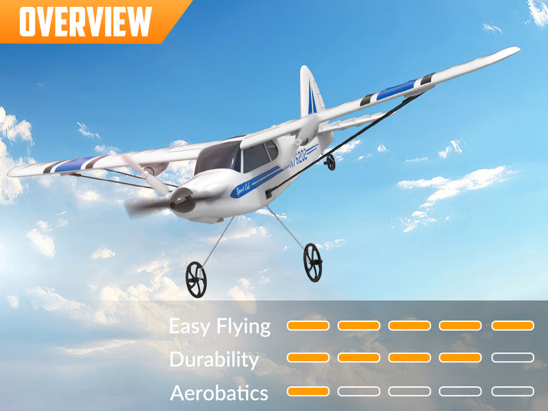 VOLANTEXRC Sport Cub S2 RC Flugzeug mit Gyro-Stabilisierungssystem Flugbereit für Anfänger 2-CH Ferngesteuertes Flugzeug RTF (762-2)