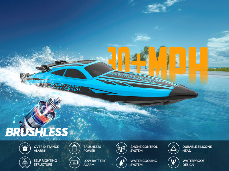 VOLANTEXRC Arrobolt SR40 bürstenloses 30+MPH schnelles RC-Boot, Hochgeschwindigkeits-RC-Boot für Erwachsene (79705-blau)
