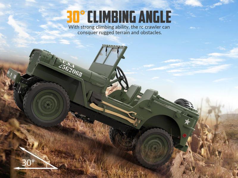 RACENT RC Crawler im Maßstab 1:10, Simulation eines Mehrzweck-Geländewagens 2.4G 1941 Mb Scaler Willys Jeep