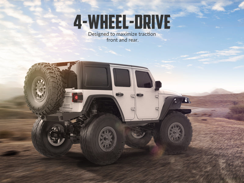 RACENT 1/24 Crawler RC Monster Truck Rock Climbing con luz LED (787-1 White)