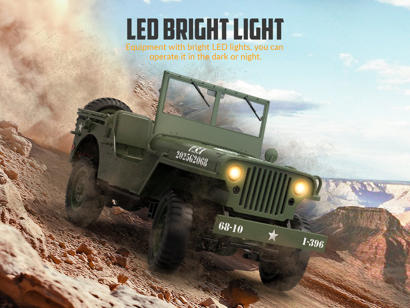 RACENT RC Crawler im Maßstab 1:10, Simulation eines Mehrzweck-Geländewagens 2.4G 1941 Mb Scaler Willys Jeep