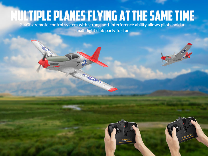 VOLANTEXRC MUSTANG P51D 2CH 400mm para crianças iniciantes (15,7 '') 76203