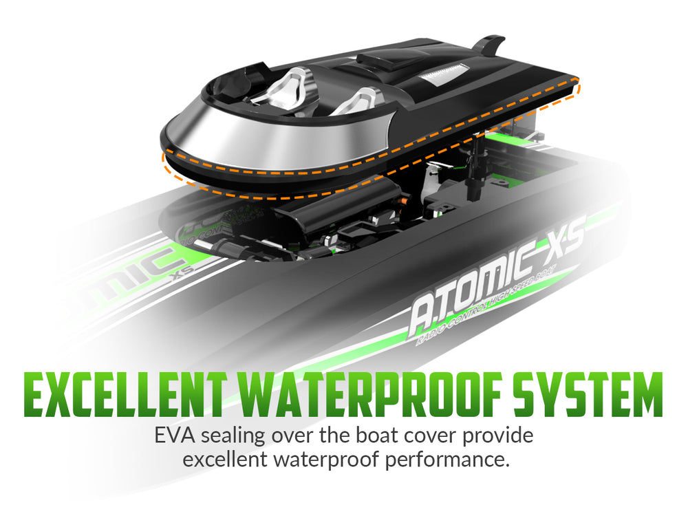 VOLANTEXRC Atomic XS Bateau télécommandé avec 2 piles et fonction marche arrière (795-5 Noir)