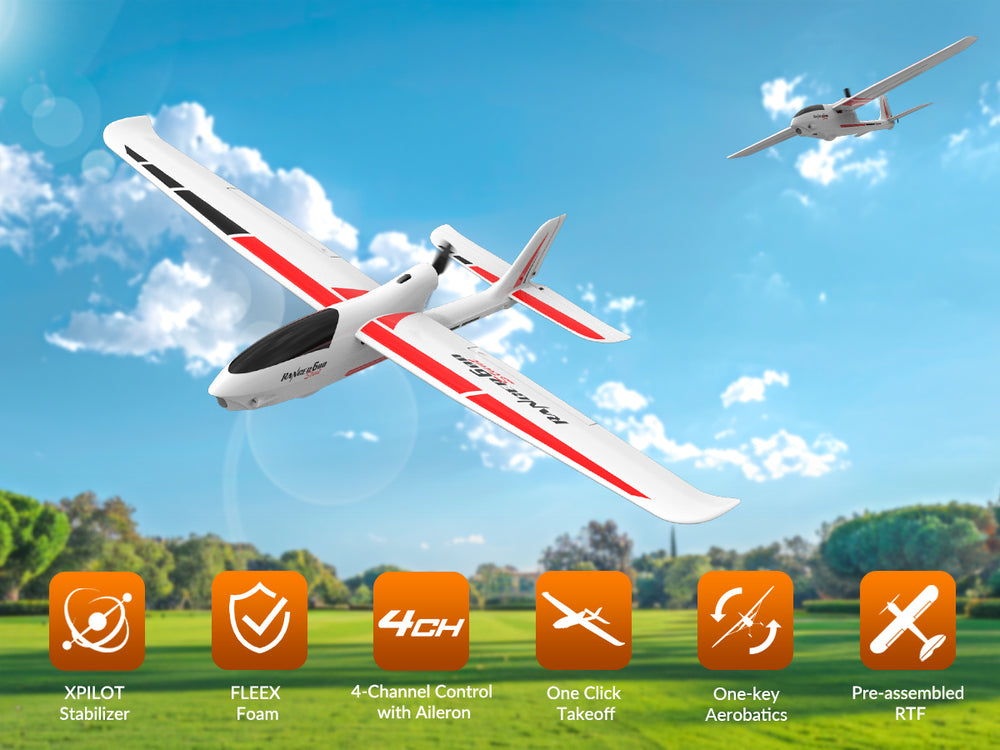VolantexRC Ranger 600S Débutant RC Glider RTF - Avion cascadeur 4CH avec stabilisation XPilot